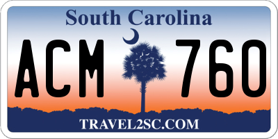 SC license plate ACM760