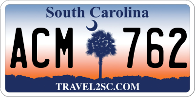SC license plate ACM762