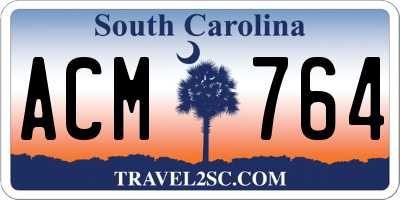 SC license plate ACM764