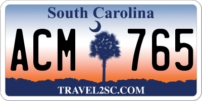SC license plate ACM765