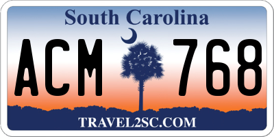 SC license plate ACM768