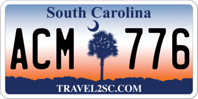 SC license plate ACM776