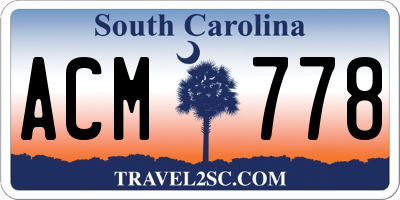 SC license plate ACM778