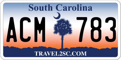 SC license plate ACM783
