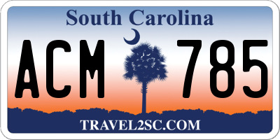 SC license plate ACM785
