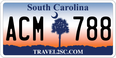 SC license plate ACM788
