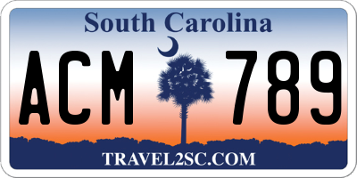 SC license plate ACM789