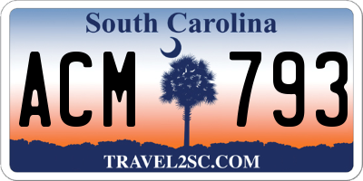 SC license plate ACM793