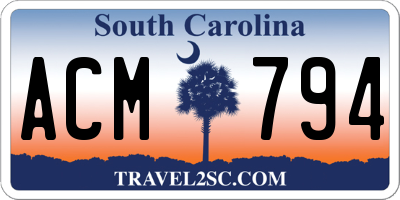 SC license plate ACM794