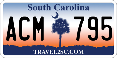 SC license plate ACM795