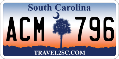 SC license plate ACM796