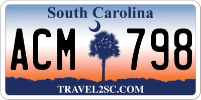 SC license plate ACM798