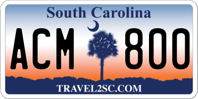 SC license plate ACM800