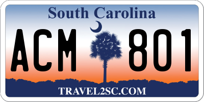 SC license plate ACM801