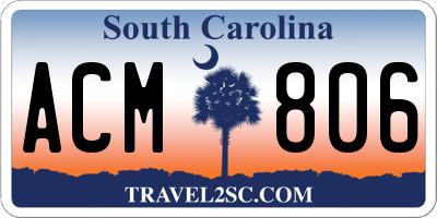 SC license plate ACM806