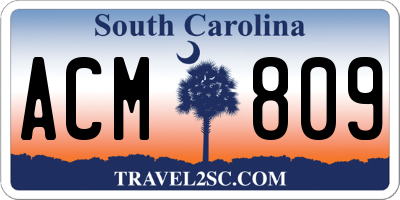 SC license plate ACM809