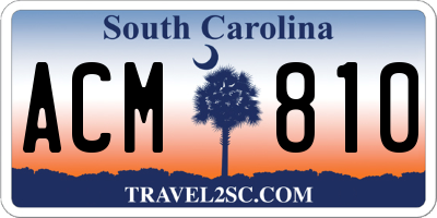 SC license plate ACM810