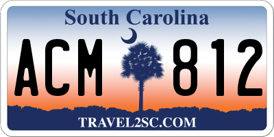 SC license plate ACM812
