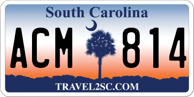 SC license plate ACM814