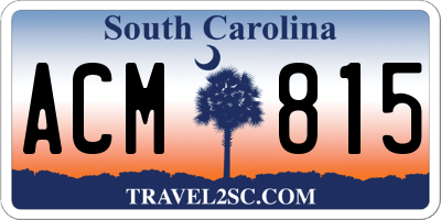 SC license plate ACM815