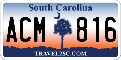 SC license plate ACM816