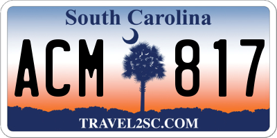 SC license plate ACM817