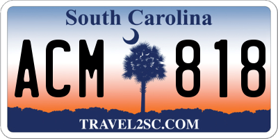 SC license plate ACM818