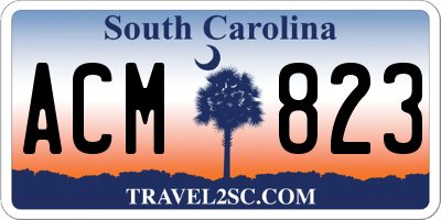 SC license plate ACM823