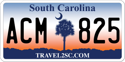 SC license plate ACM825