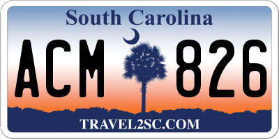 SC license plate ACM826