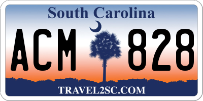 SC license plate ACM828