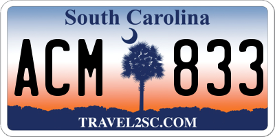 SC license plate ACM833