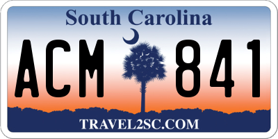 SC license plate ACM841