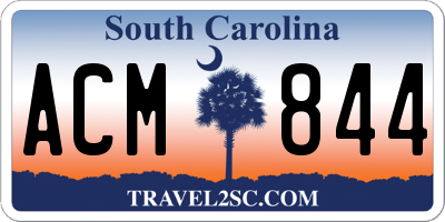 SC license plate ACM844