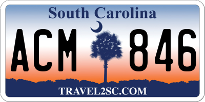 SC license plate ACM846