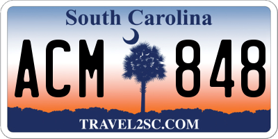 SC license plate ACM848