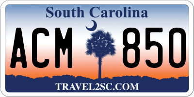 SC license plate ACM850