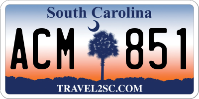 SC license plate ACM851