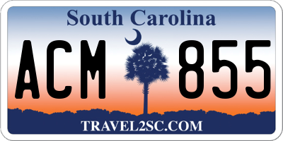 SC license plate ACM855