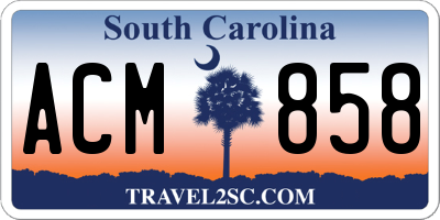 SC license plate ACM858