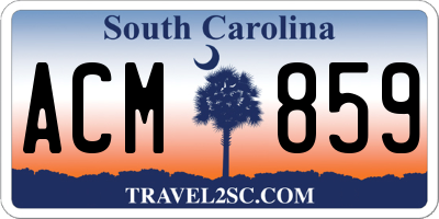 SC license plate ACM859