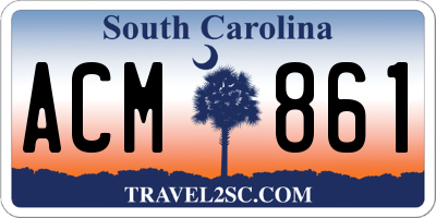 SC license plate ACM861