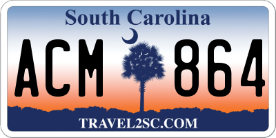 SC license plate ACM864
