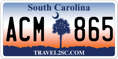 SC license plate ACM865