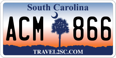 SC license plate ACM866