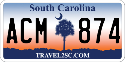 SC license plate ACM874