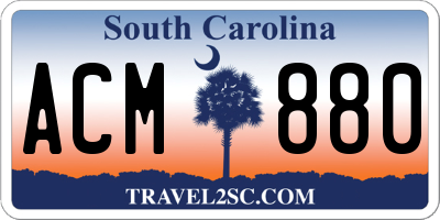 SC license plate ACM880