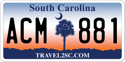 SC license plate ACM881