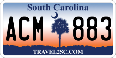 SC license plate ACM883