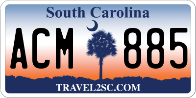 SC license plate ACM885
